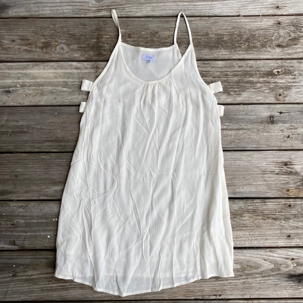 Tobi Off White Side Cut Outs Summer Dress